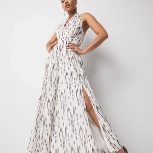 White House Black Market Ikat Print + Lurex Maxi Halter Dress Maxi Dress 8